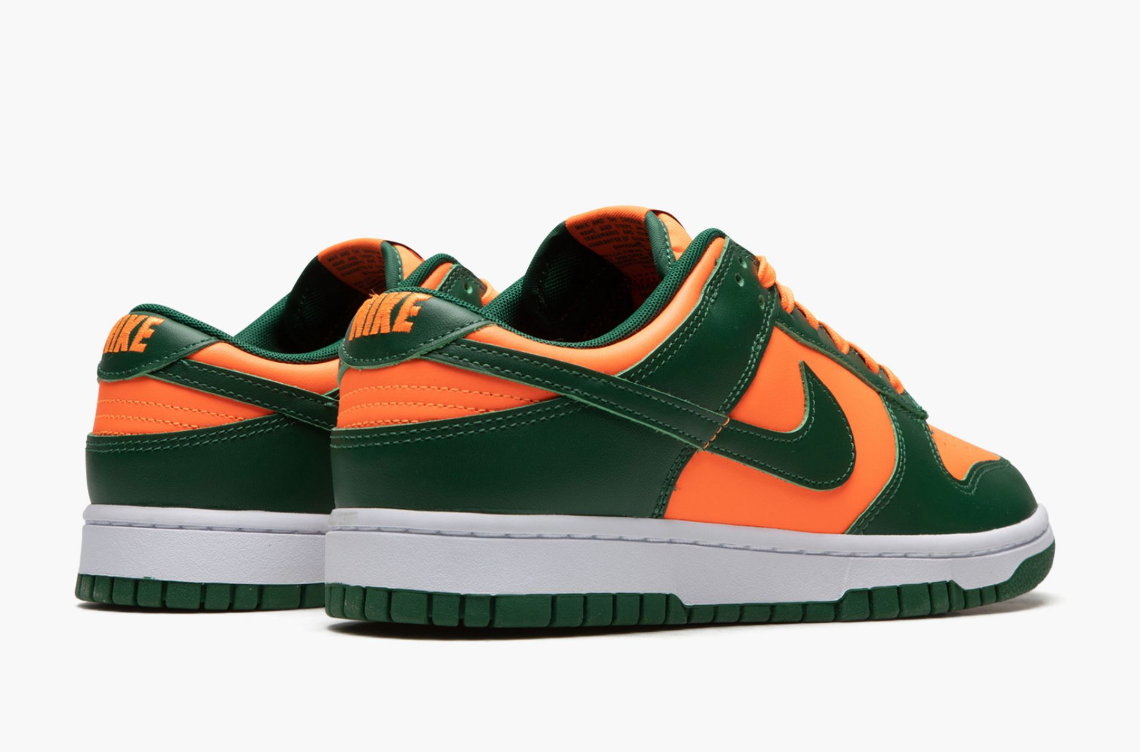 Green and Orange Outfit the Nike Dunk Low Miami Hurricanes This Fall