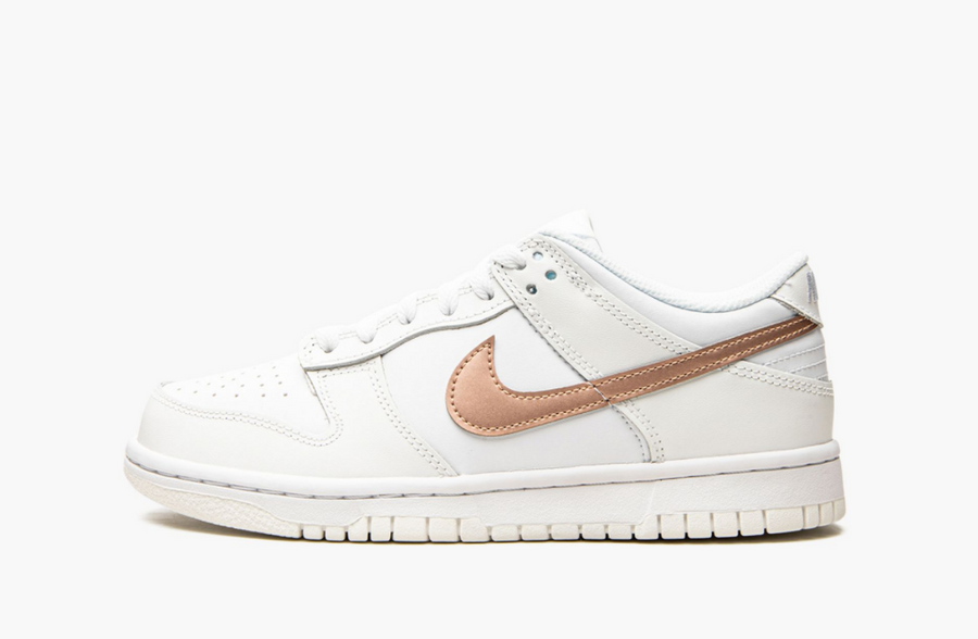 Nike Dunk Low White Gold Rose Pink (Gradeschool)