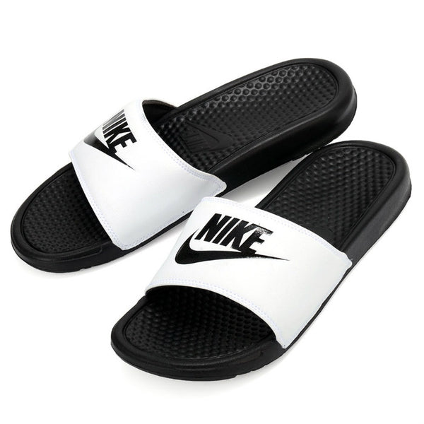 Nike Benassi JDI Sandals White Black Men's - Pimp Kicks