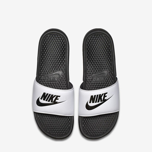Nike Benassi JDI Sandals White Black Men's - Pimp Kicks