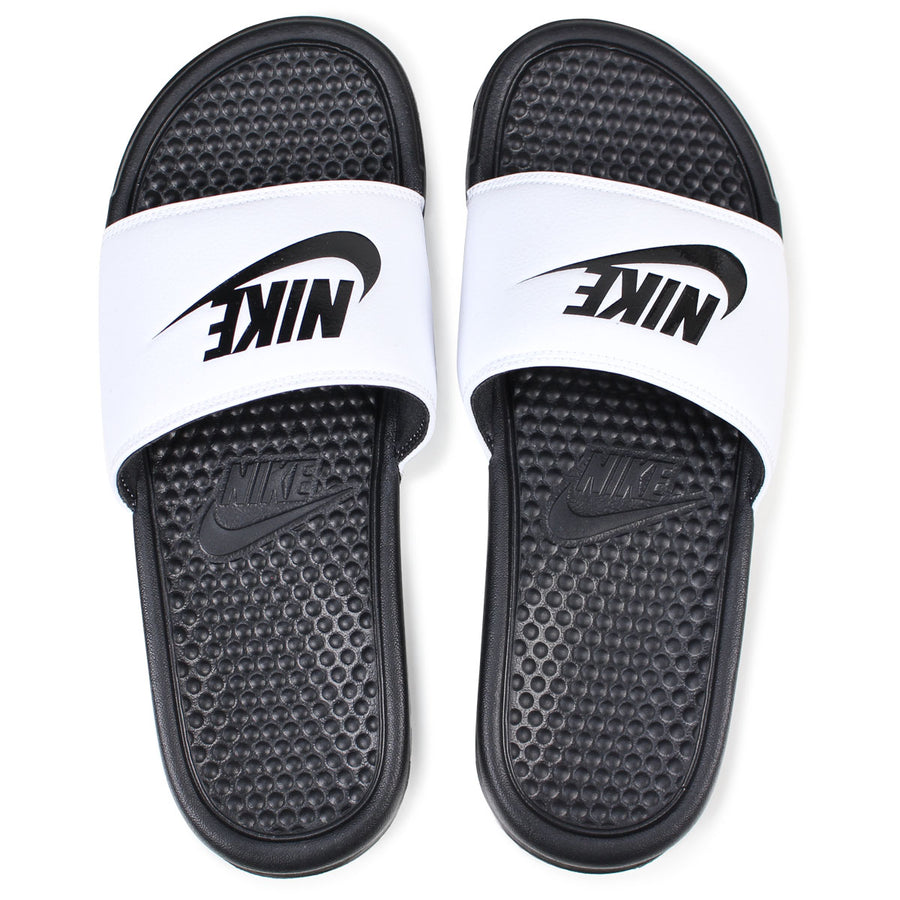 Nike Benassi JDI Sandals White Black Men's - Pimp Kicks