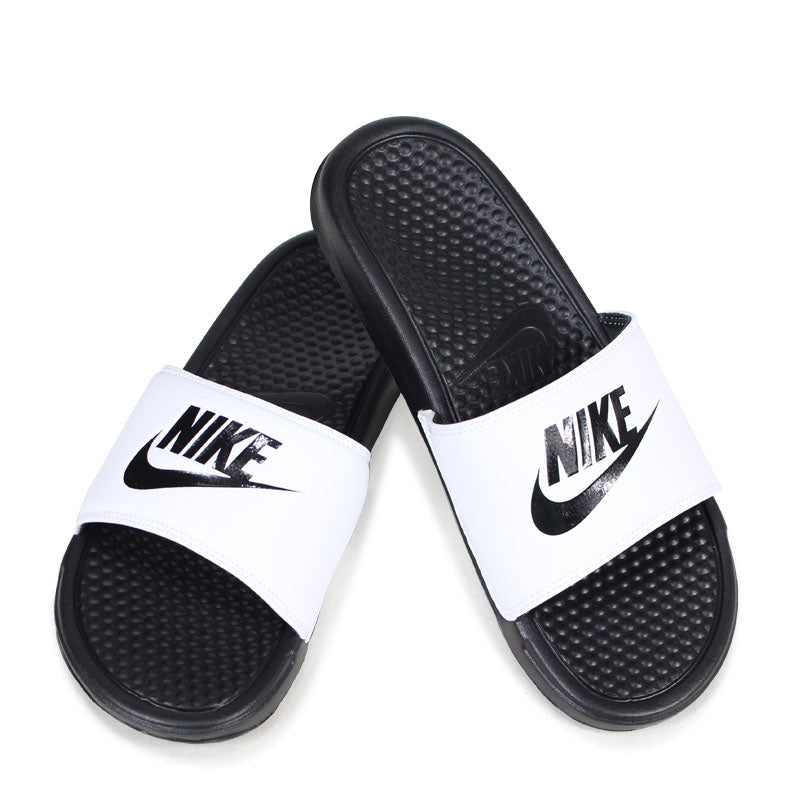 Nike Benassi JDI Sandals White Black Men's - Pimp Kicks