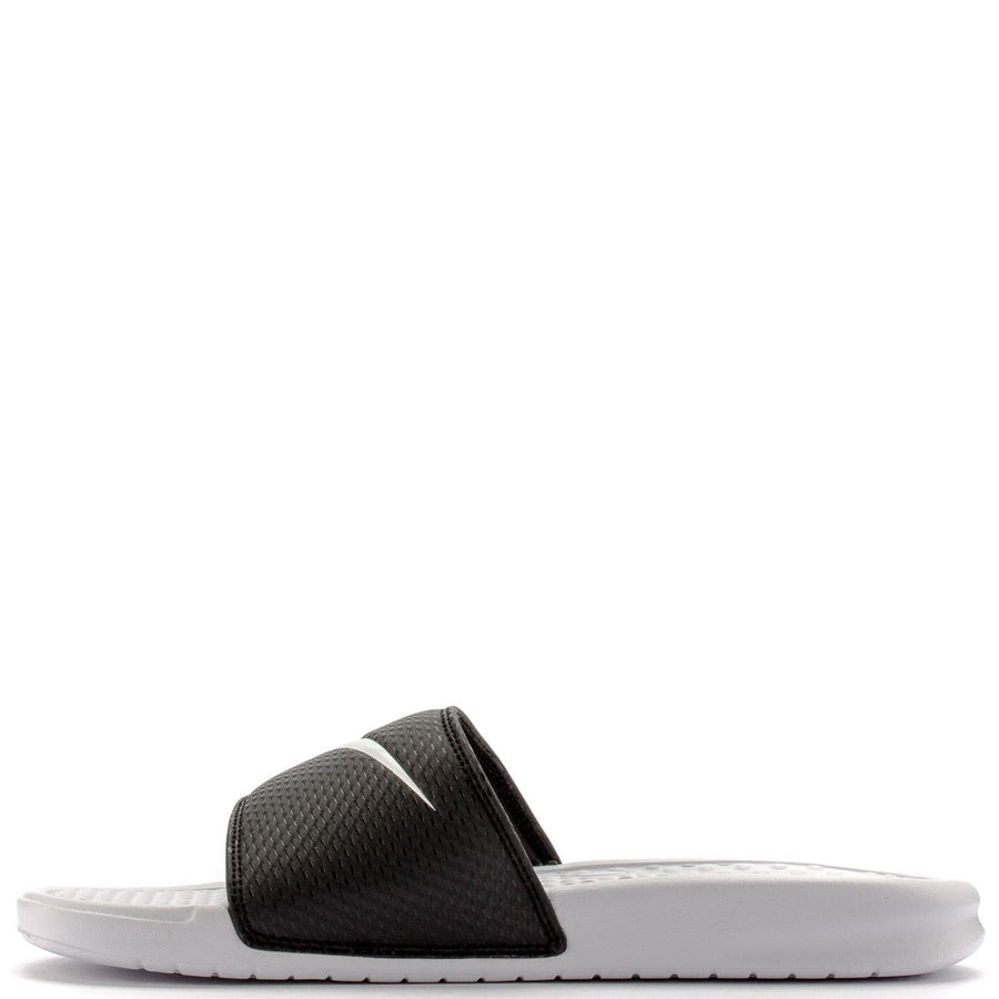 Nike Benassi Swoosh White Black Men's - Pimp Kicks