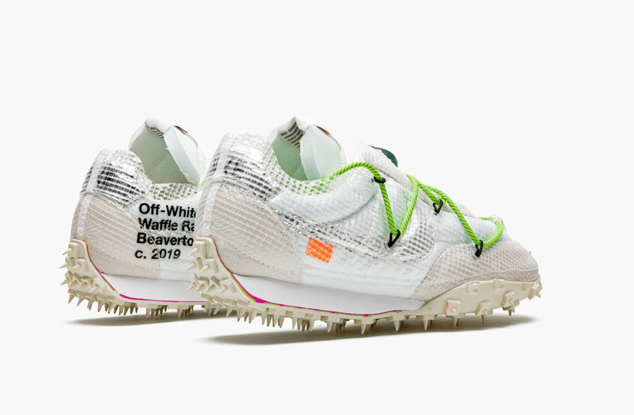 off white waffle racer electric green