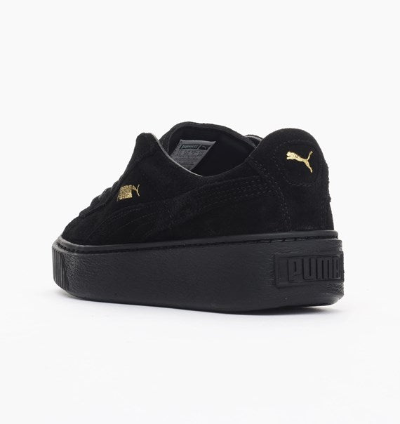Puma Suede Platform Metallic Gold Black Women's - Pimp Kicks