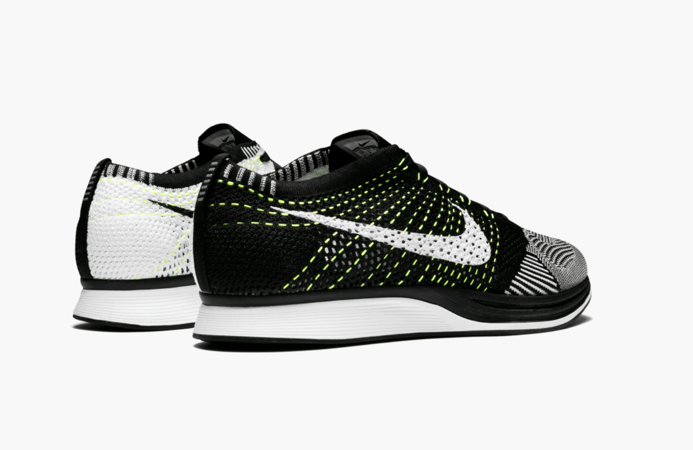 Nike flyknit racer sales black white volt